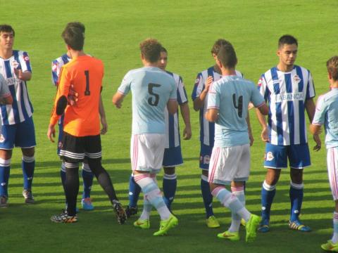 Partido entre Depor y Celta disputado en Abegondo.